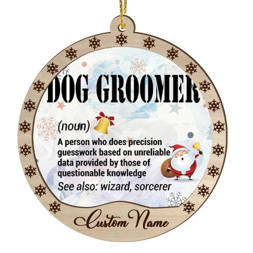 Christmas Dog Groomer Ornament 2024 Ceramic Suncatcher