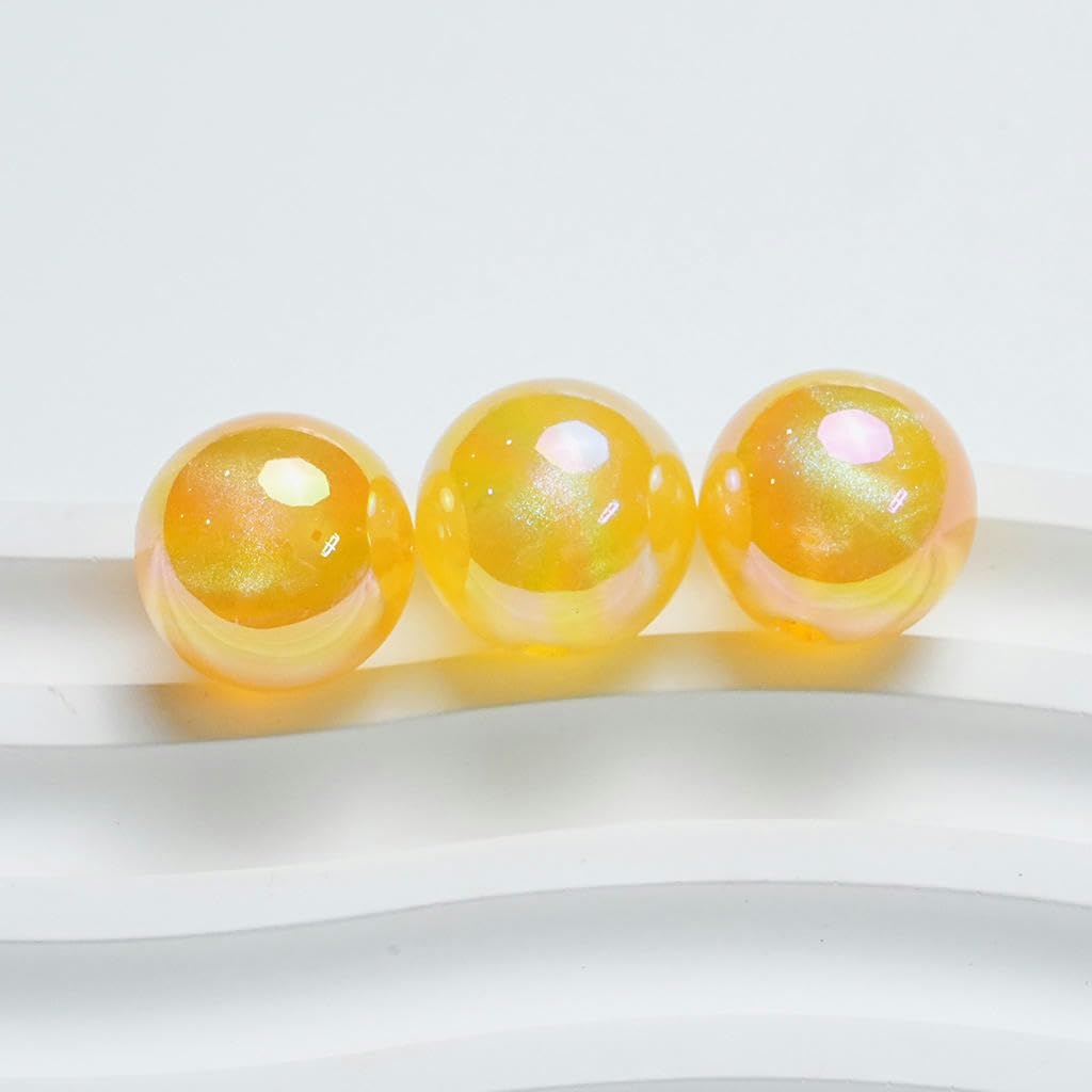 20 perline rotonde in acrilico, a ventaglio rosa, da 16 mm, cambia colore, per la creazione di gioielli, bracciali, trecce, capelli, fai da te
