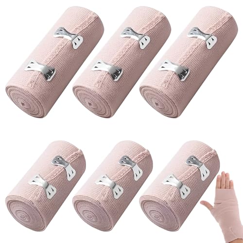 6 Rollen Elastische Bandage Elastische Binde Elastischer Verband Kompressionsbinden Verband Bandagen Bandage Selbstklebender Verband Elastische Medizinische Fixierbinde für Handgelenke Knöchel Knie