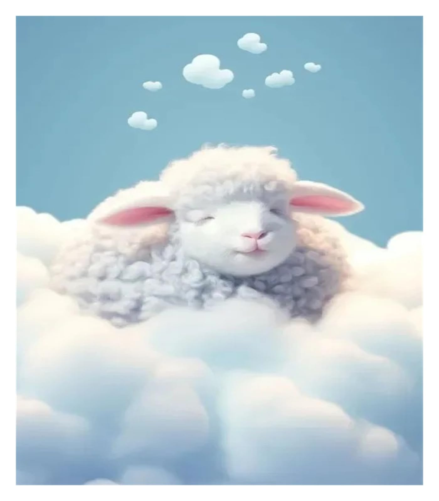 Affiche bébé animal endormi mouton cerf pour une nursery tendre