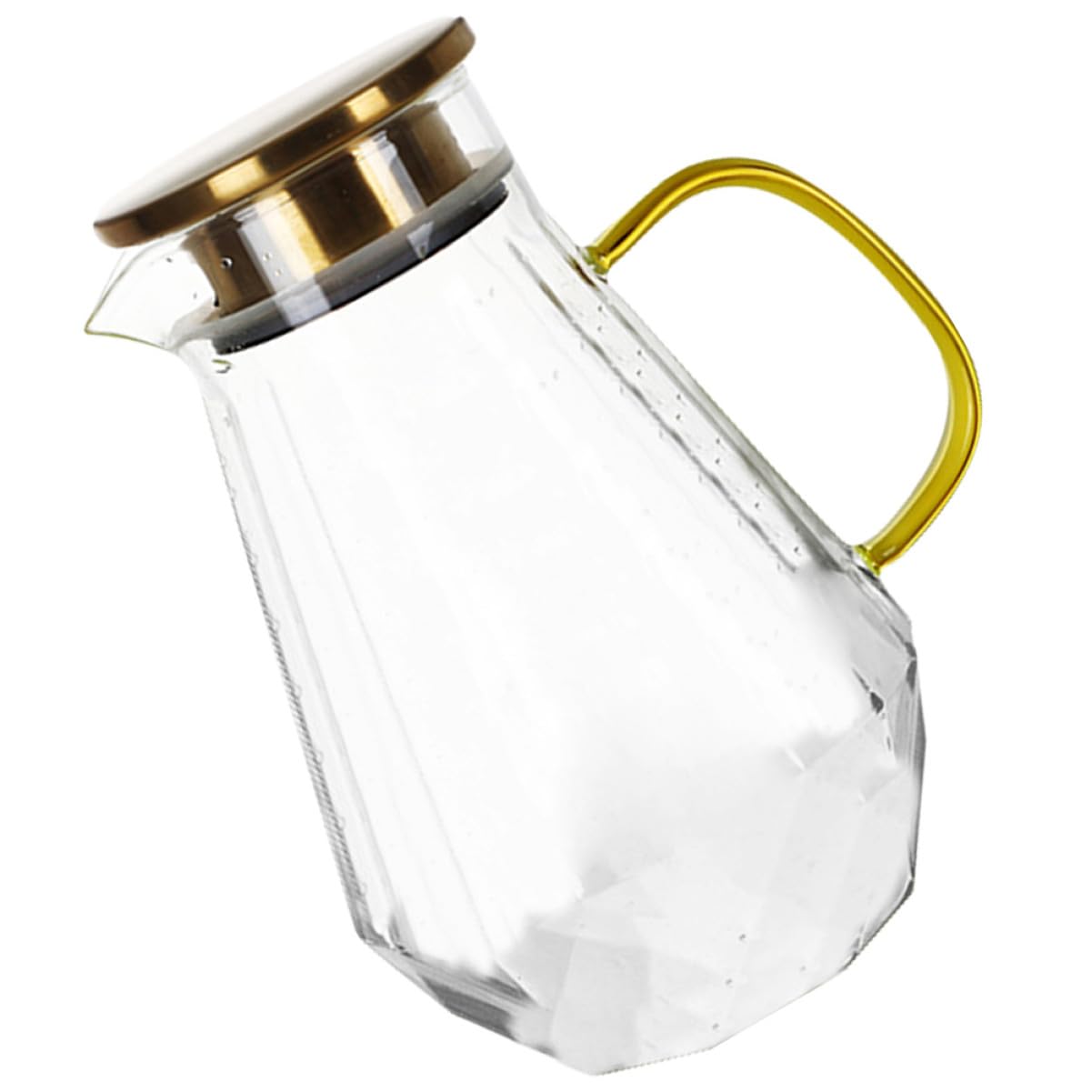 Caraffa in Vetro Borosilicato 1500ml Coperchio per Bevande Fredde | Resistente al Calore, Leggera e Portatile, per Acqua e Acqua Ghiacciata, Uso Quotidiano in Famiglia e Ospiti