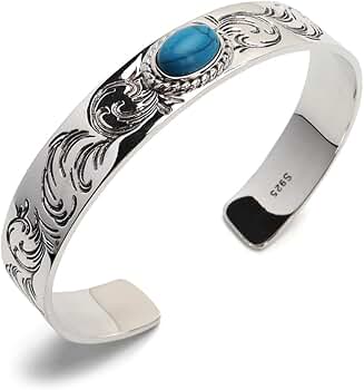 ターコイズ シルバー バングル ブレス メンズ バングル ブレスレット ターコイズシルバー925バングル