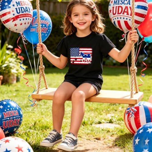 Image of Toddler Girl Short Sleeve Shirt Love Heart Top Girls 4th of July Shirts