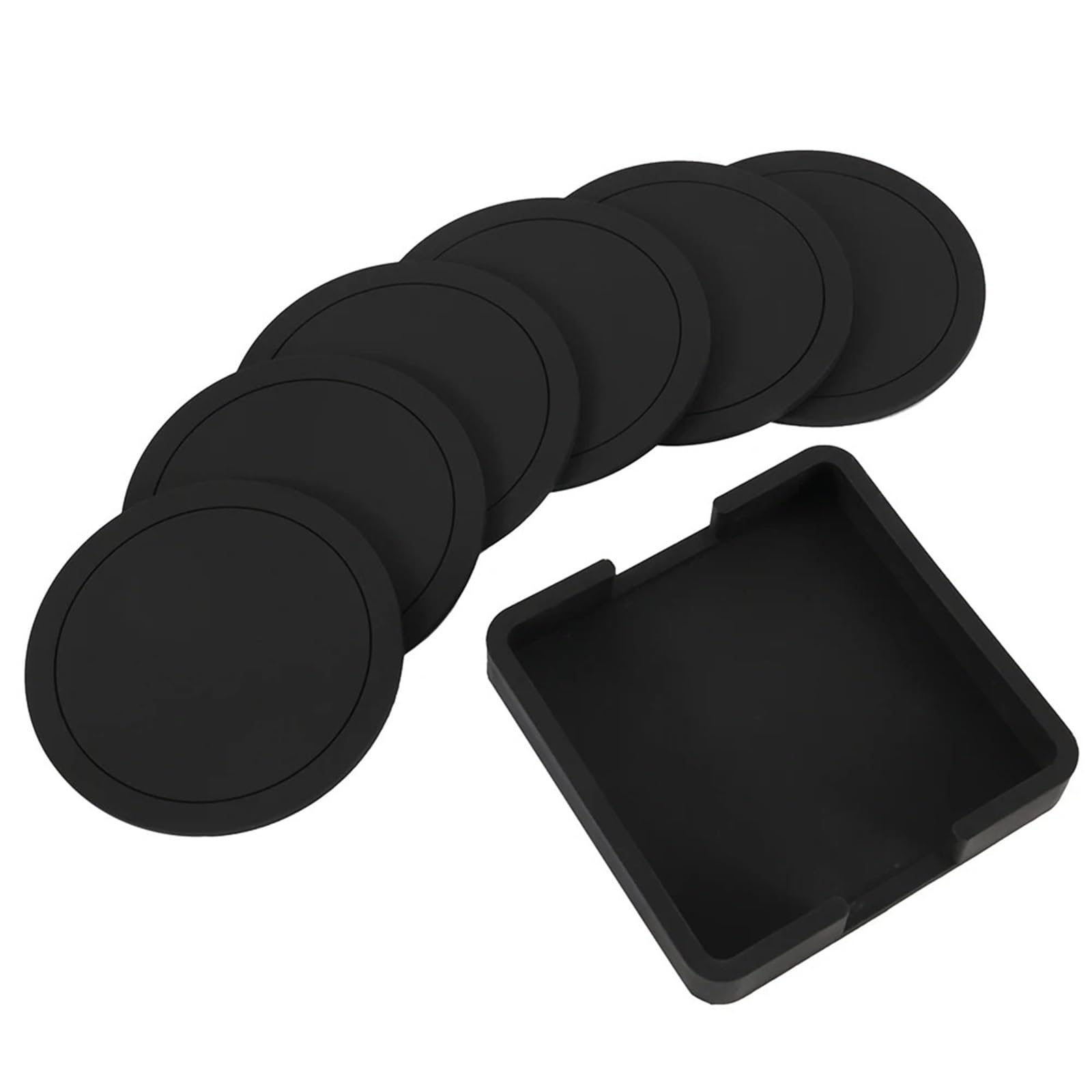 Sottobicchieri Set di sottobicchieri in silicone antiscivolo da 7 pezzi, sottobicchiere rotondo, decorazione for la tavola dell'home office Per La Ufficio, La Cucina