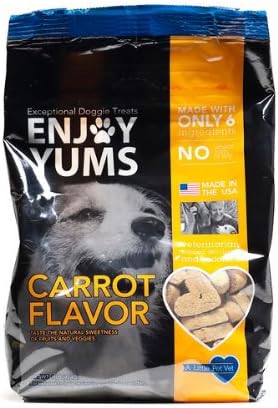 Enjoy Yums 1 Lb. bag Carrot Dog Treats.