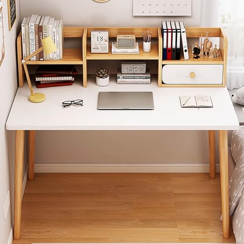 Bureau d'ordinateur moderne pour bureau à domicile et chambre d'étudiant meuble blanc 120x60 cm