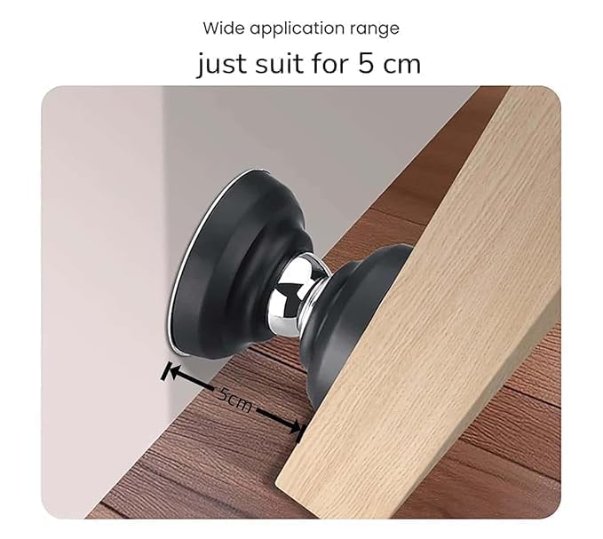 Image of Siara Heavy Duty Magnetic Door Stopper Kit | No Drill Wall & Floor Mount | Adjustable Silicone Door Stopper Set | Windproof, Anti-Collision & Wall Protector for Home & Office 2 pcs