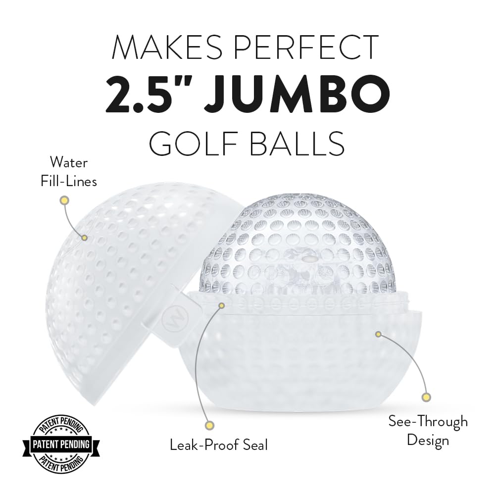 The Original Whisky Ball - Bandeja de silicona flexible para vodka, bourbon, whisky, whisky, cocteles, tequila y otras bebidas mixtas (pelota de hielo de golf, 2)