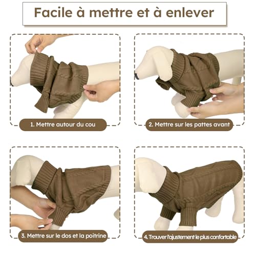 Pull-overs pour chiens contre le froid vêtement chaud bouledogue L - 6