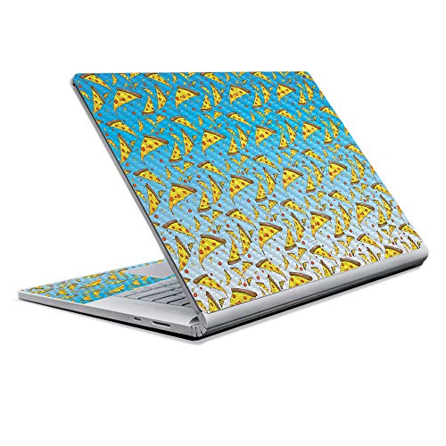 Image of MightySkins Carbon Fiber Skin for Microsoft Surface Book 2 13 inch (2017) - Raining Pizza,Protective, Durable Textured Carbon Fiber Finish,Easy to Apply, Remove, and Change Styles,