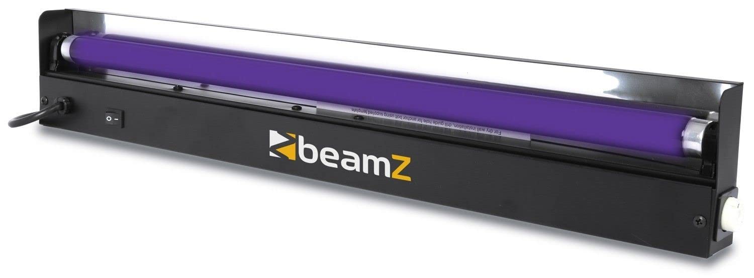 BeamZ Barre UV BUV60TL Lumière Noire - Blacklight à Luminosité Élevée, Lampe 60cm T8, Effet Lumière Noire sur Vêtements Blancs et Fluorescents