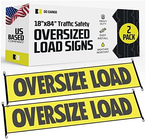Cartel de carga de gran tamaño para camiones de DC Cargo  Paquete de 2 letreros de carga ancha de grado profesional para transporte seguro