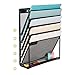 DESIGNA Mesh Hanging Wall Organizer, Wall Mount Document Letter Tray File Holder Office Supplies Storage Workspace Mail Organizer for Notebooks,Planners,File Folders - 5 Pockets, Black