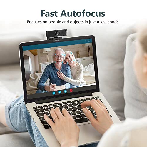 2K AutoFocus Webcam mit Dual-Stereo-Mikrofon und Sichtschutzabdeckung, AUSDOM AW651S HD USB A & C Webkamera mit 1080p 60fps, für Zoom Skype Teams, Laptop, MAC PC Desktop – Bild 6