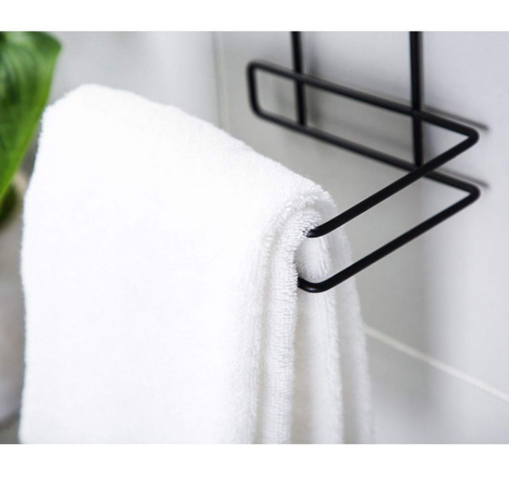 AP SALES Toilet Paper Holder Shelf Tissue Roll Towel Storage Rack Adhesive Mobile Phone Dispenser Hanger Organizer Bathroom Art-Black 3