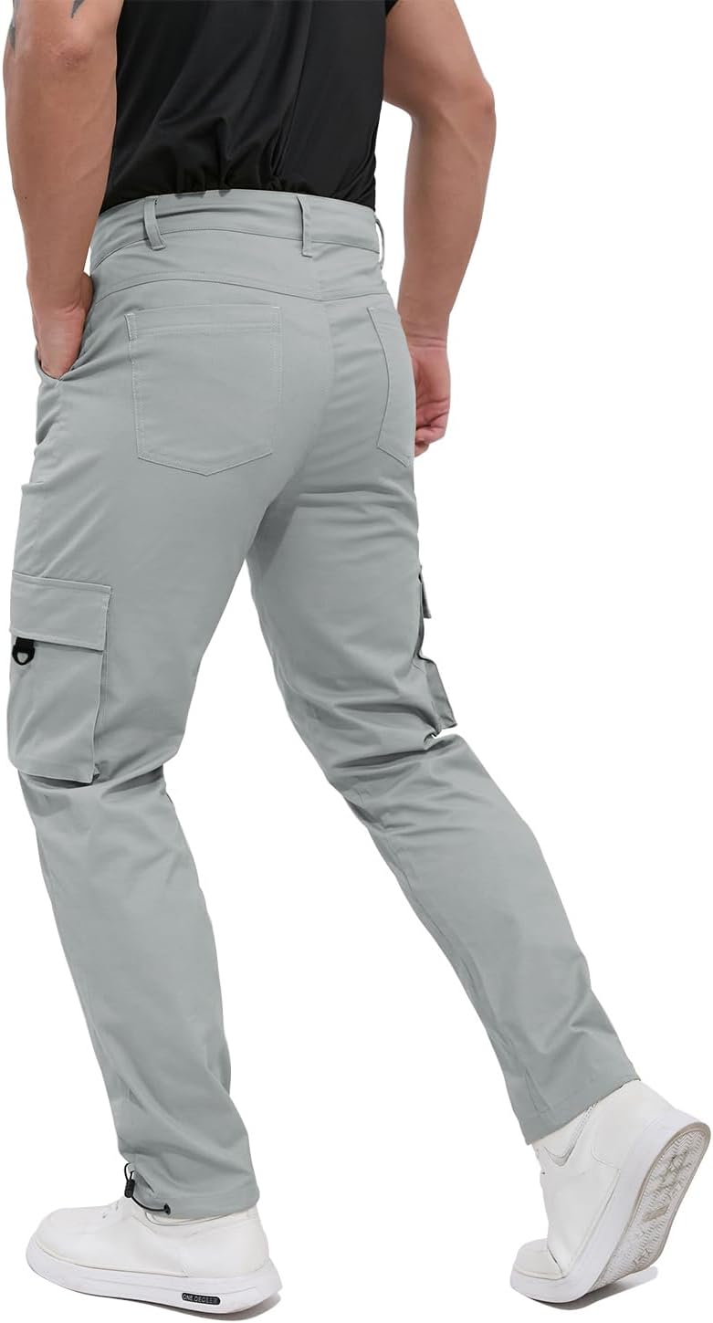 ALLELMS Mens Cargo Pants Classic Fit Stretch Lightweight Casual Pants for Men - Image 5