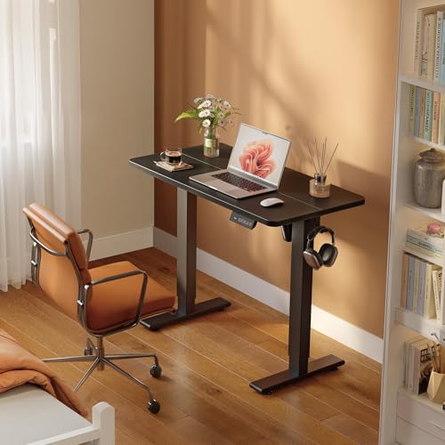 Image of FEZIBO Standing Desk 32 x 19 Inch Electric Height Adjustable, Black | Sit and Stand Up Adjustable Desk, Home Office Computer Desk with 3 Customizable Memory Presets