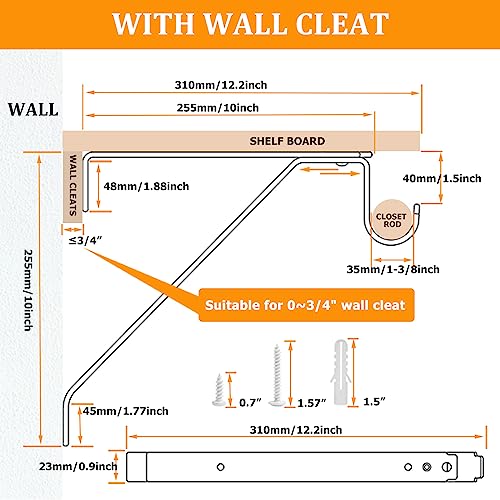 LANMIERT-Heavy-Duty-Closet-Rod-Bracket-Adjustable-Closet-Shelf-Rod-Brackets-for-34-Wall-Cleat-Adjustable-for-Rear-Cleat-Strip-Closet-Rod-Support-Bracket-Set-of-2
