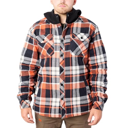 Amazon.com: BRUNT Flannel Jacket - Small - Black & Orange Plaid