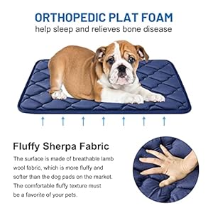   Dog-Crate-MatsSoft-Kennel-Pads-Washable-with-Anti-Slip-BottomDog-Kennel-Pads-for-SleepingPets-Mattress-Cat-Dog-Beds-for-Large-Medium-Dogs29x18Blue