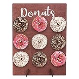 OWOYDOJ Donut Wall Display Stand Wood, Reusable Rustic Doughnut Board Holder for Baby Showers,...