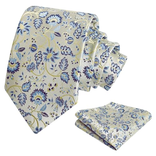 Image of Alizeal Mens 3.15inches Leaf Flower Pattern Tie Set