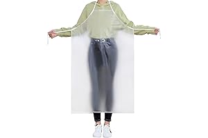 Unisex 47 x 27.5 inches Heavy Duty Transparent Vinyl Apron for Waterproof Protection