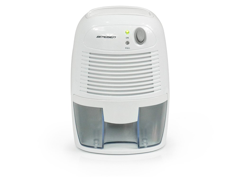 Berdsen BR-68W Mini-Luftentfeuchter mit Wassertank, Raumentfeuchter, Feuchtigkeitsabsorber - Elektrisch mit 500 ml Tank, für Wohnung und Keller, Leise, Für Räume 20-25 m3, Weiß