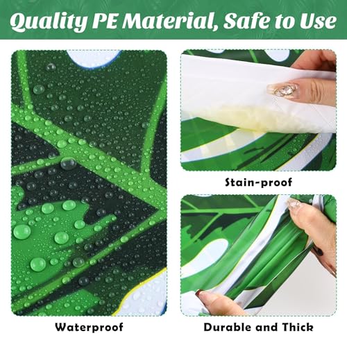 Image of Kochorie 100 Ft x 54 Inch Palm Leaves Tablecloth Roll with Cutting Box Hawaiian Luau Tablecloths Disposable Aloha Tropical Table Cover Backdrop for Hawaii Birthday Summer Beach Tropical Party Supplies