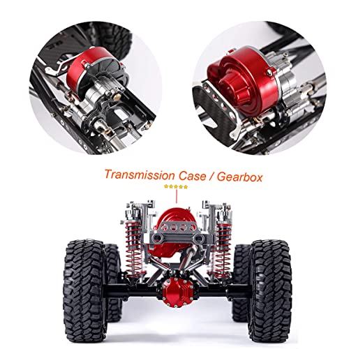 Zxyrc Aluminum Alloy 1/10 Rc Transmission Case Complete Gearbox With Gear For Scx10 Rc Crawler Car Upgrades #TOP2