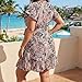 Dresses for Women Plus Size Sexy V Neck Printed Wrap Dress Summer Beach Dress Boho Tropical Vacation Outfits Fashion Maternity Ruffled Sundresses with Belt Holiday Party Sundress for Seniors