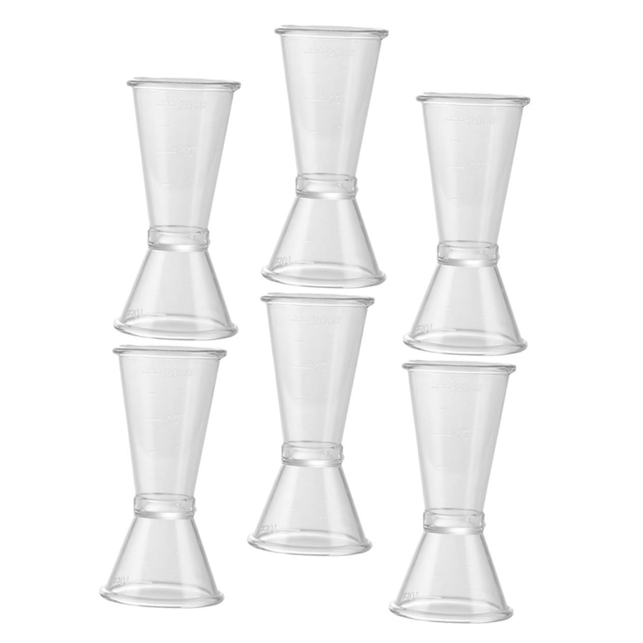 COLLBATH 6pcs Plastic Cocktail Jigger Measurer Ounce Cup Dispenser Cup Device for Bars Restaurants