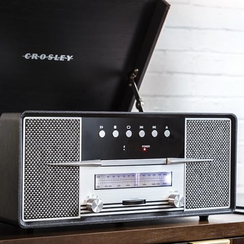 Crosley CR7016A-BK Rhapsody 7-in-1 Bluetooth 3-Speed Vinyl Record Player Turntable, CD Player, AM/FM Radio, Black - Les Beatles, Paul McCartney, John Lennon, RIngo Starr, George Harrison Crosley CR7016A-BK Rhapsody 7-in-1 Bluetooth 3-Speed Vinyl Record Player Turntable, CD Player, AM/FM Radio, Black – Image 5