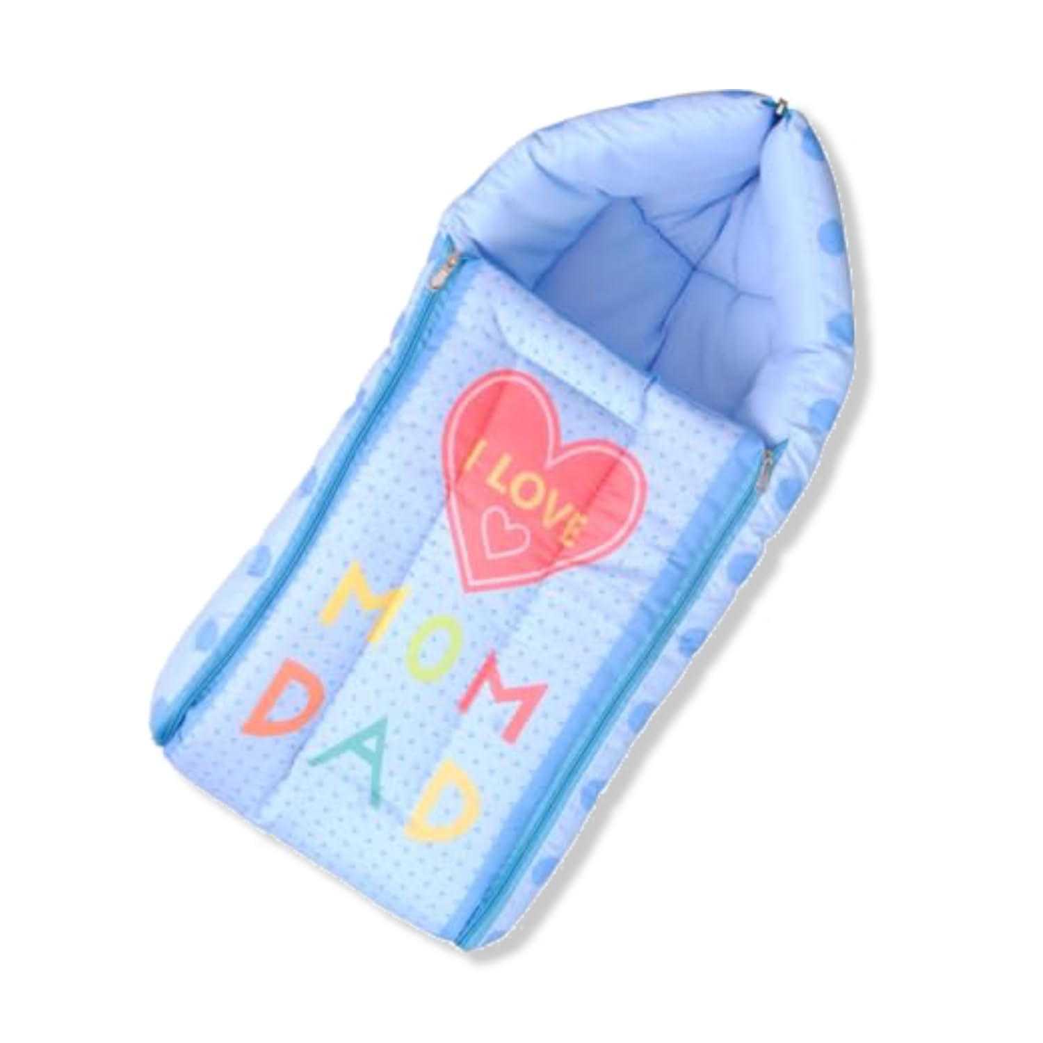 Kanani 3 in 1 Blue Baby Sleeping Bag and Carry Nest for New Born Babies and Infants | Cotton Bedding Sleeping Carry Bed for 0-6 Months