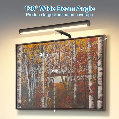 Image of LED Picture Lights for Paintings Plug in Oil Rubbed Bronze Finish | 14 inch 4W Adjustable Art Light Gallery Wall Light for Display Art Work, CRI90+, 3000K Warm White, ETL Listed