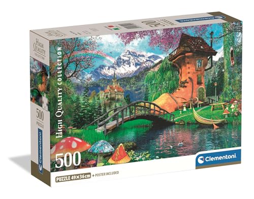 Clementoni - Puzzle Adulto 500 Piezas Collection The Old Shoe House Compact Box, 35596