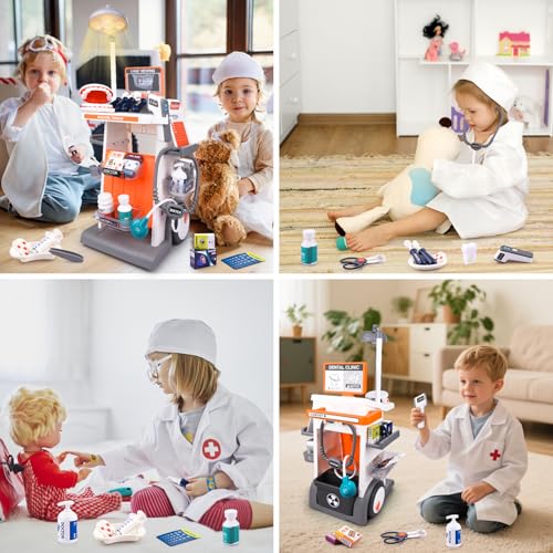 Dentist Play Set, Educational Dentist Kit for Kids, Doctor Kit for Toddlers 3-5 with Realistic Medical Tools, Pretend Play Toys for Boys & Girls - Image 7