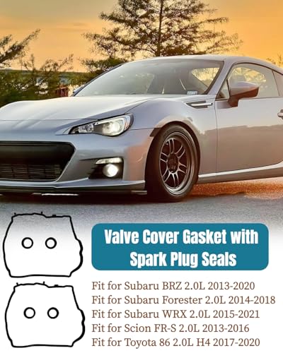 Image of VS50751 Engine Valve Cover Gasket and Spark Plug Seals | Fit for Subaru BRZ Forester WRX, For Scion FRS, For Toyota 86, Replace 10966AA041 13270AA250