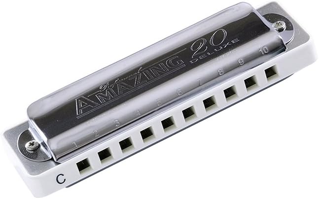 Boseno Harmonica c 10 Holes Double Tremolo Key of C (White)