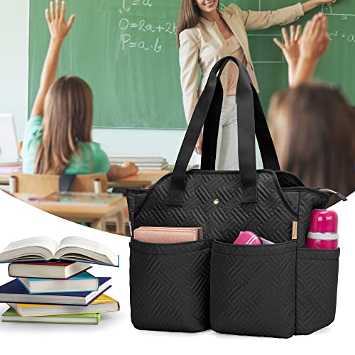 Sac de professeur pour femmes avec compartiment ordinateur portable noir - 3