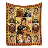 DSOPV Manta de Jesús, manta del belén con Virgen María, manta acogedora de franela de invierno, para aprender, ver la televisión, leer, dormir, acampar 40 x 60 pulgadas (B)