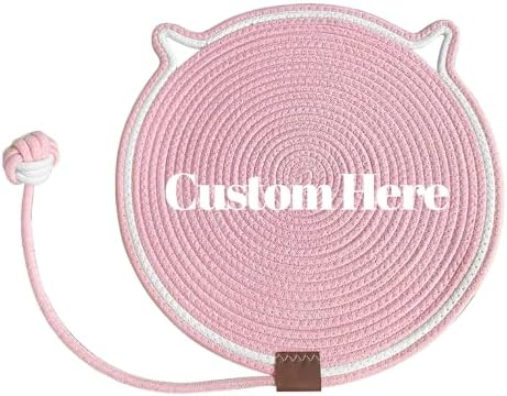 Personalized Cat Scratcher Mat, Customized with Name Text Natural...