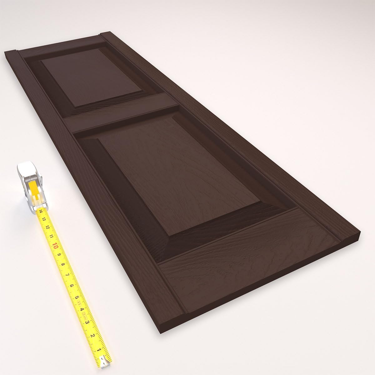 Ekena Millwork Lifetime Vinyl LP2S12X03500FB Standard Two Equal Panel Vinyls, Raised Panel Vinyl Shutters, w/Installation Shutter-Lok's & Matching Screws (Per Pair), 12"W x 35"H, Federal Brown
