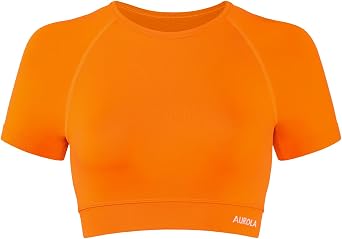 AUROLA Influence Women Crop Top Short Sleeve Compression Workout T-Shirt