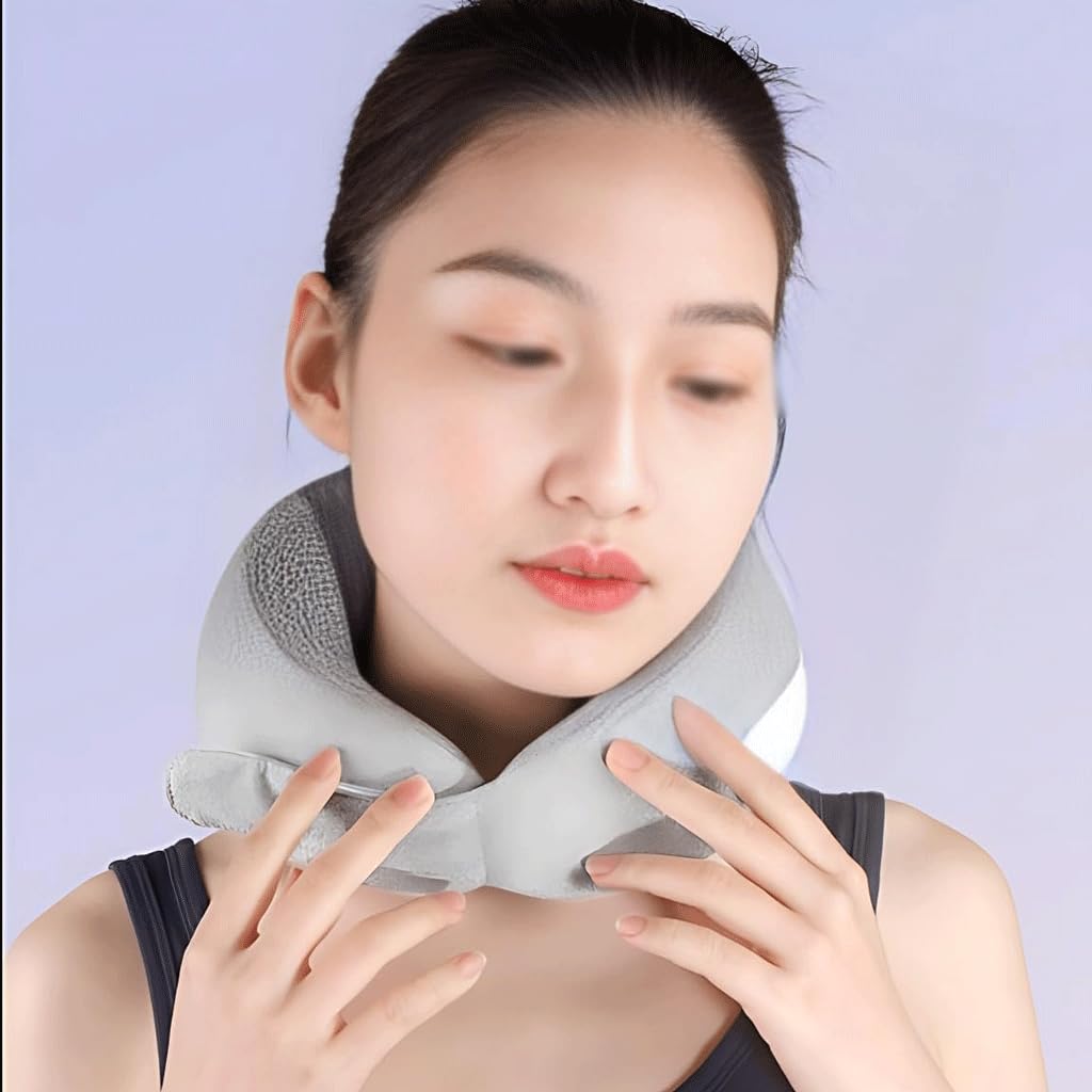 Cuscino per Massaggio a Forma di U Ricarica per Auto Protezione per Il Collo Dispositivo per Massaggio al Collo Impastamento con impacco Caldo Massaggio cervicale