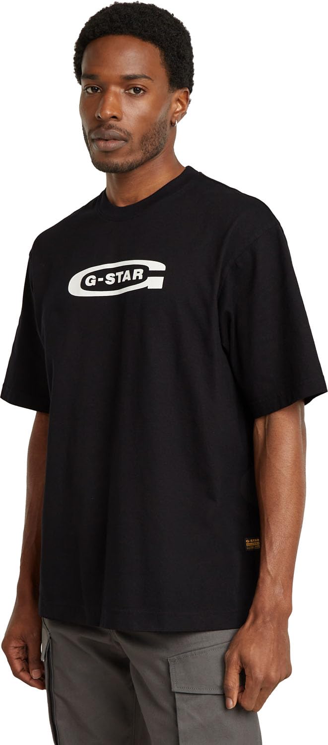 G-Star Men's Old Skool Logo Boxy T-Shirt, Black (dk black D26350-C336-6484), XS