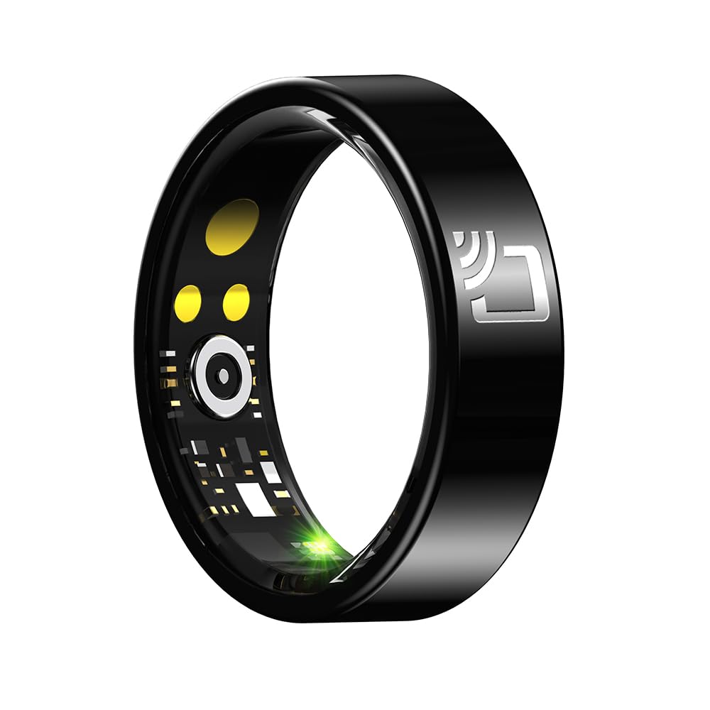 Ceramic Smart Ring for Men Women -Sleep Tracker Ring with Heart Rate Monitor,Blood Oxygen,Blood Pressure and pedometer Ring,8 Sport Modes Fitness Tracker,IP68 Waterproof with 5-day Battery Life
