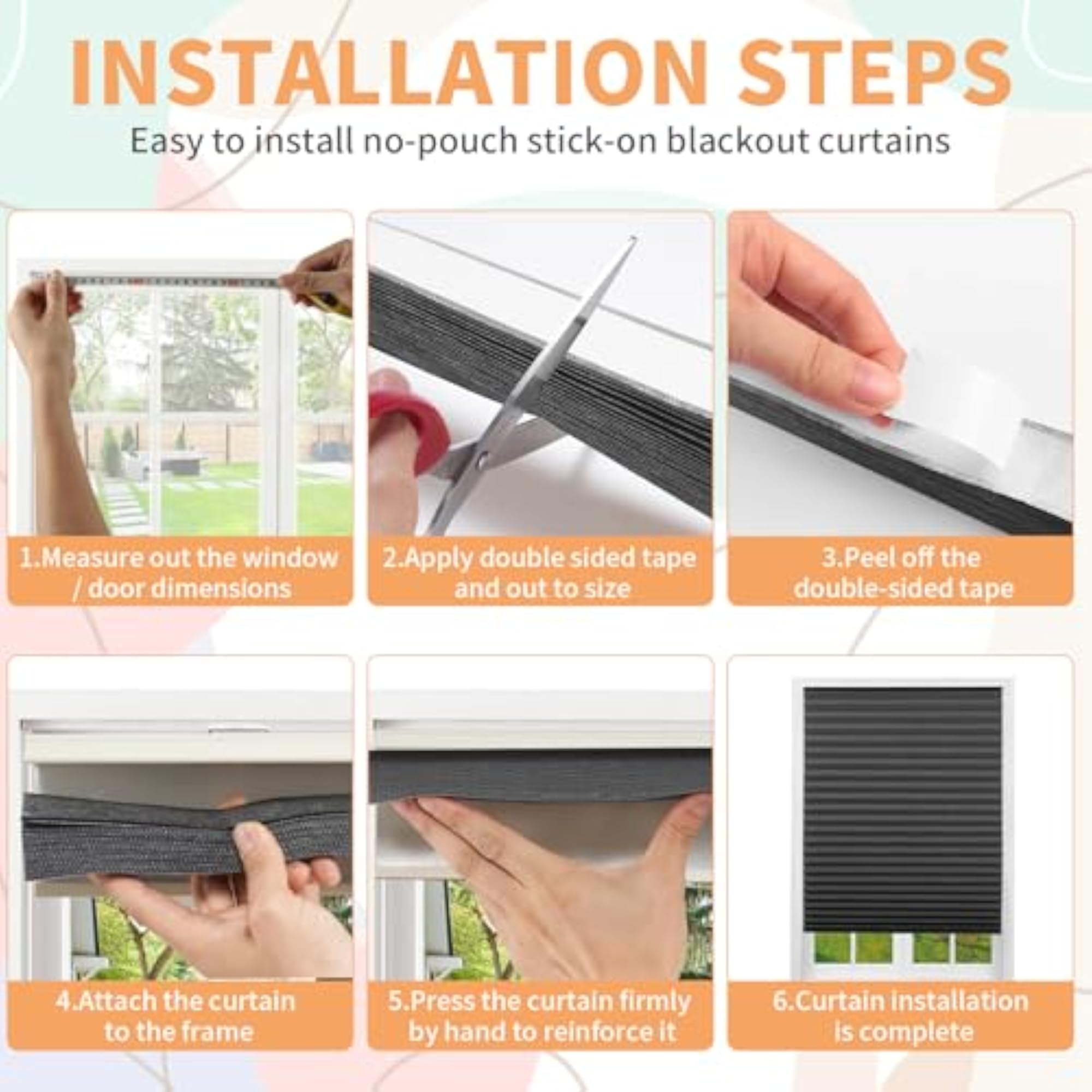Stick on Blinds Windows, No Drill Instant Temporary Curtains
