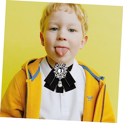 Kids Rhinestone Bow Tie for Performance Elegant Suit Accessory Adjustable Size for Boys for Formal Events and Dress-Up3