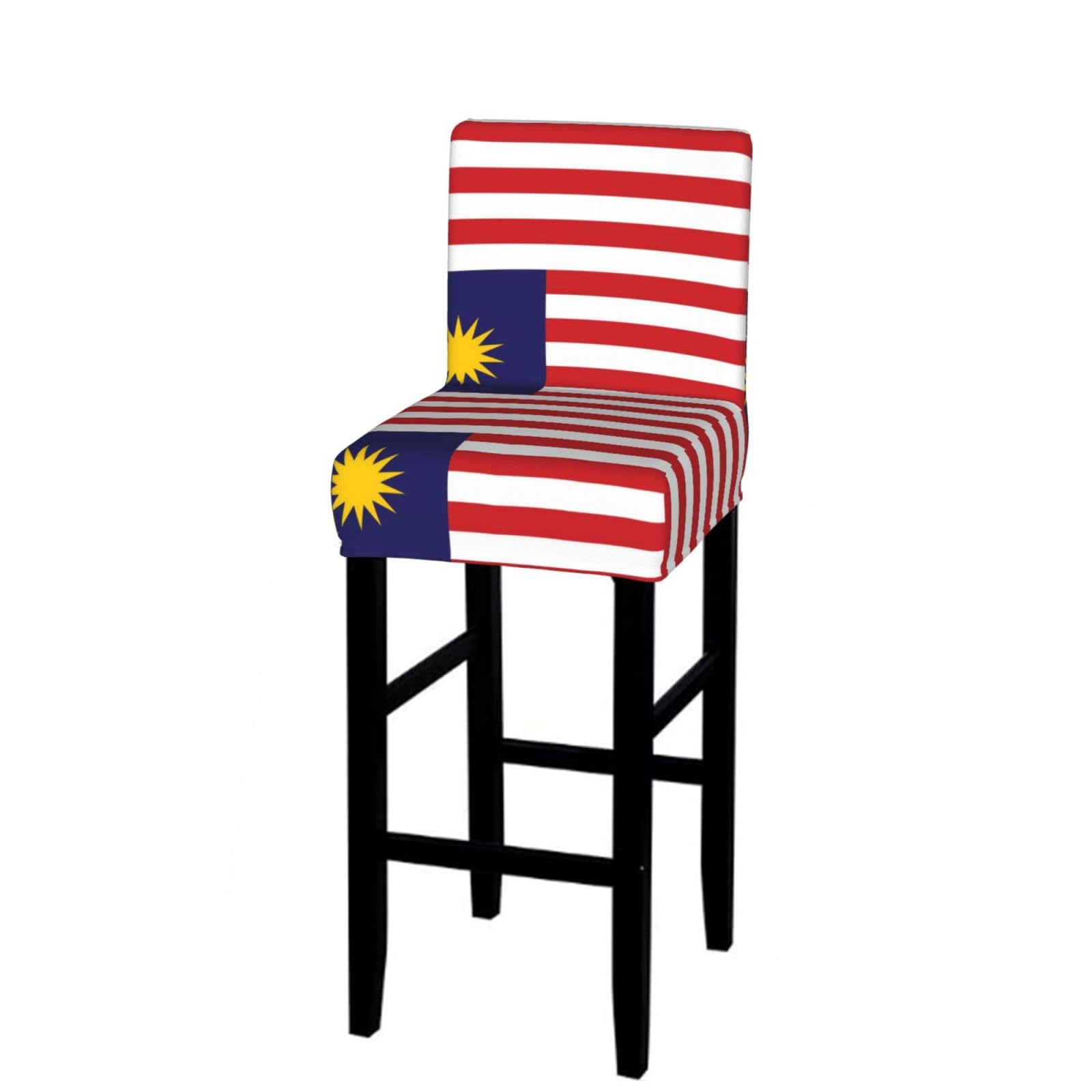 Flag of Malaysia Bar Stool Cover-Stretchy Chair Slipcover for Kitchen